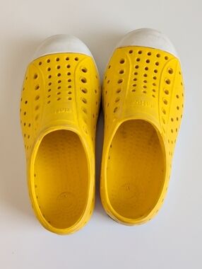 Native Shoes Kids Yellow Slip-On Water Shoes with White Toe Cap